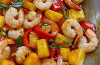 Candy and Spicy Pineapple Shrimp Stir Fry